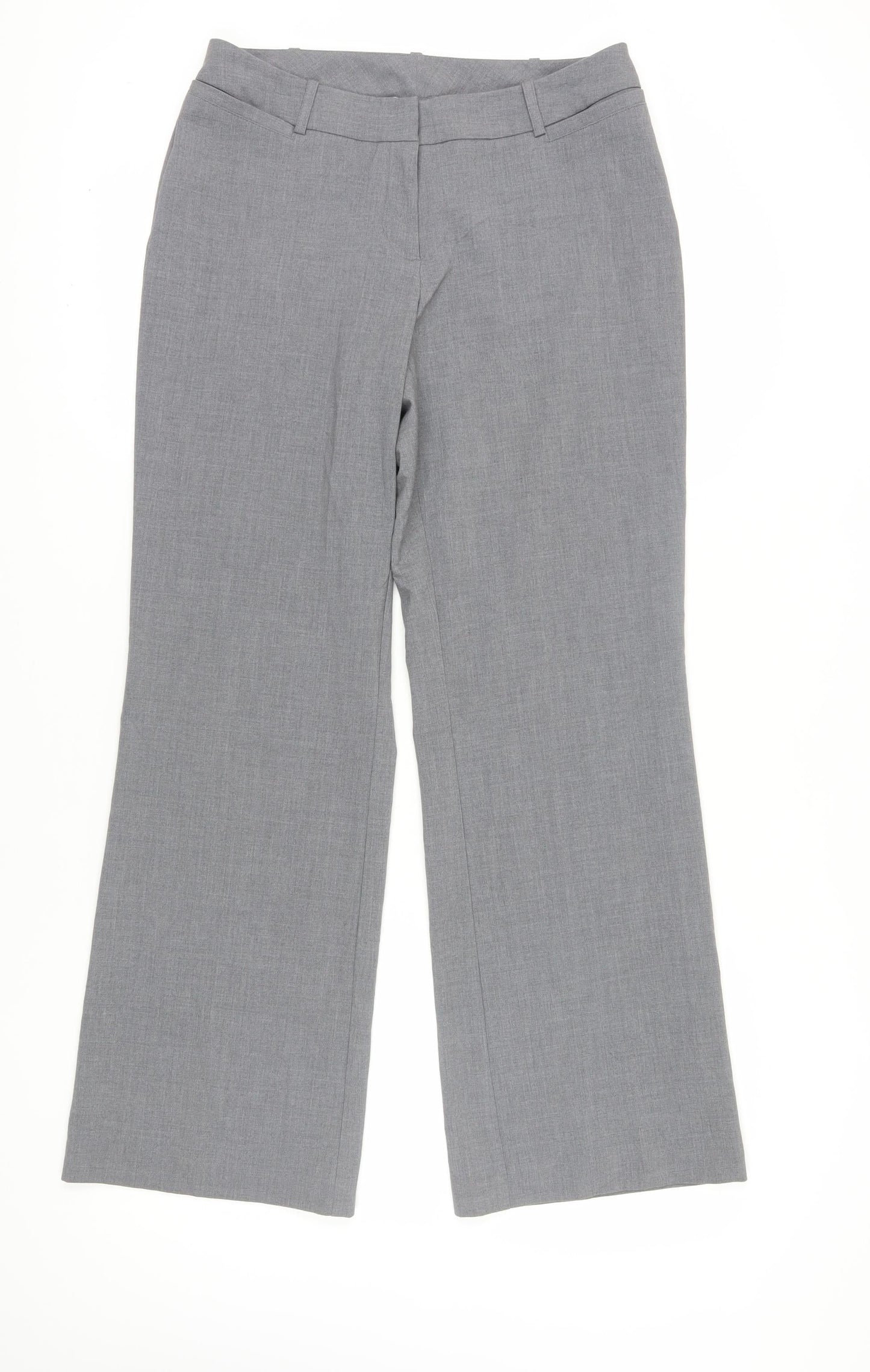 Womens UK Size 10 Worthington Curvy Fit Dress Pants Grey Trousers