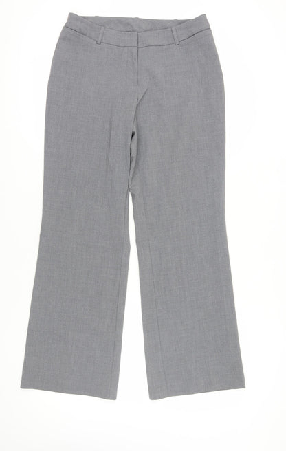 Womens UK Size 10 Worthington Curvy Fit Dress Pants Grey Trousers