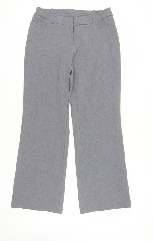 Womens UK Size 10 Worthington Curvy Fit Dress Pants Grey Trousers