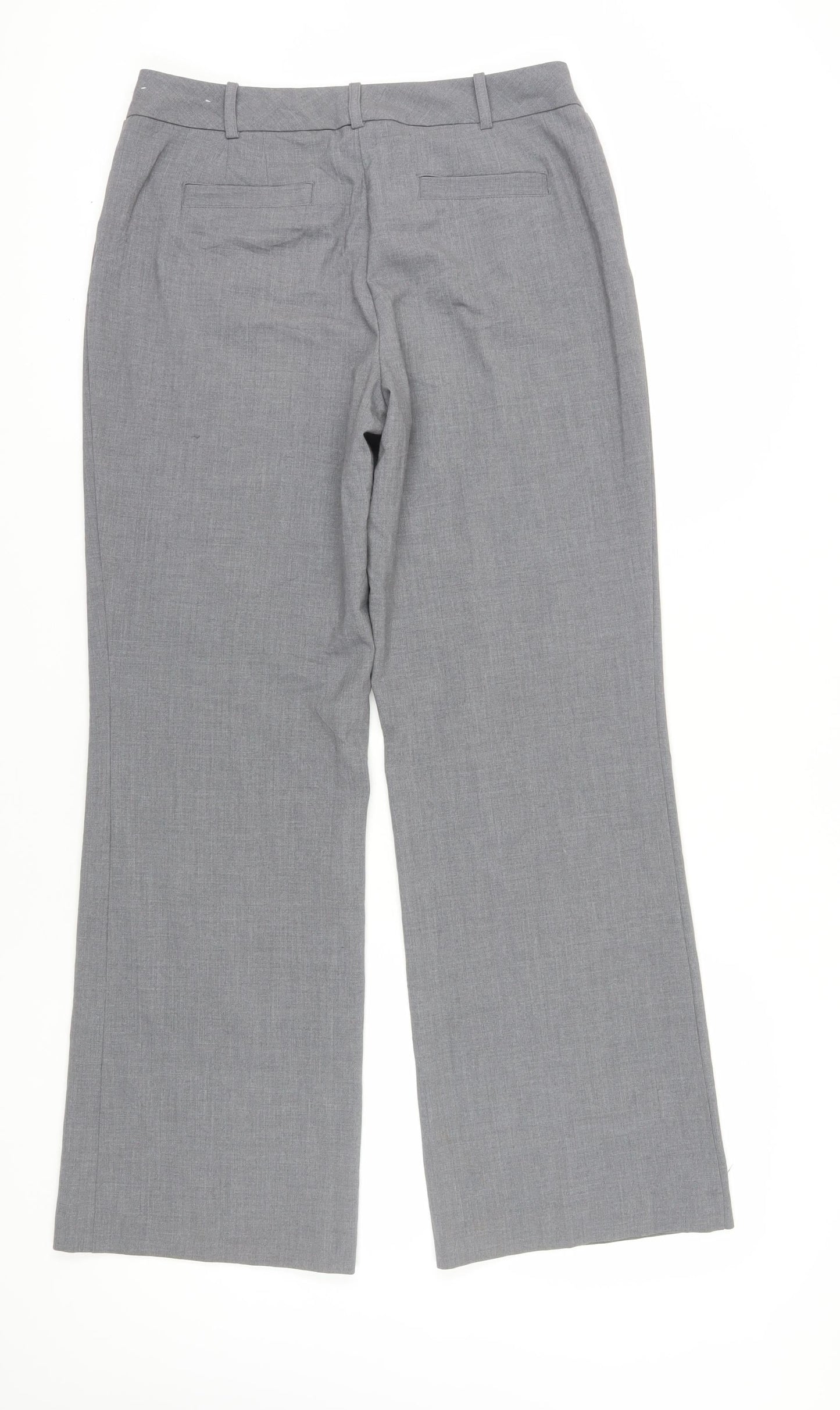 Womens UK Size 10 Worthington Curvy Fit Dress Pants Grey Trousers