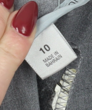 Womens UK Size 10 Worthington Curvy Fit Dress Pants Grey Trousers
