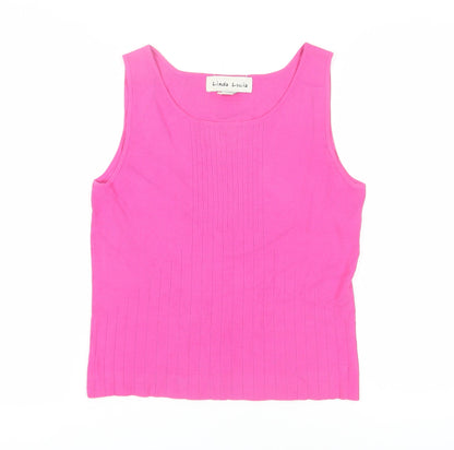 Linda Lucia Women's Pink Sleeveless Knit Tank Top
