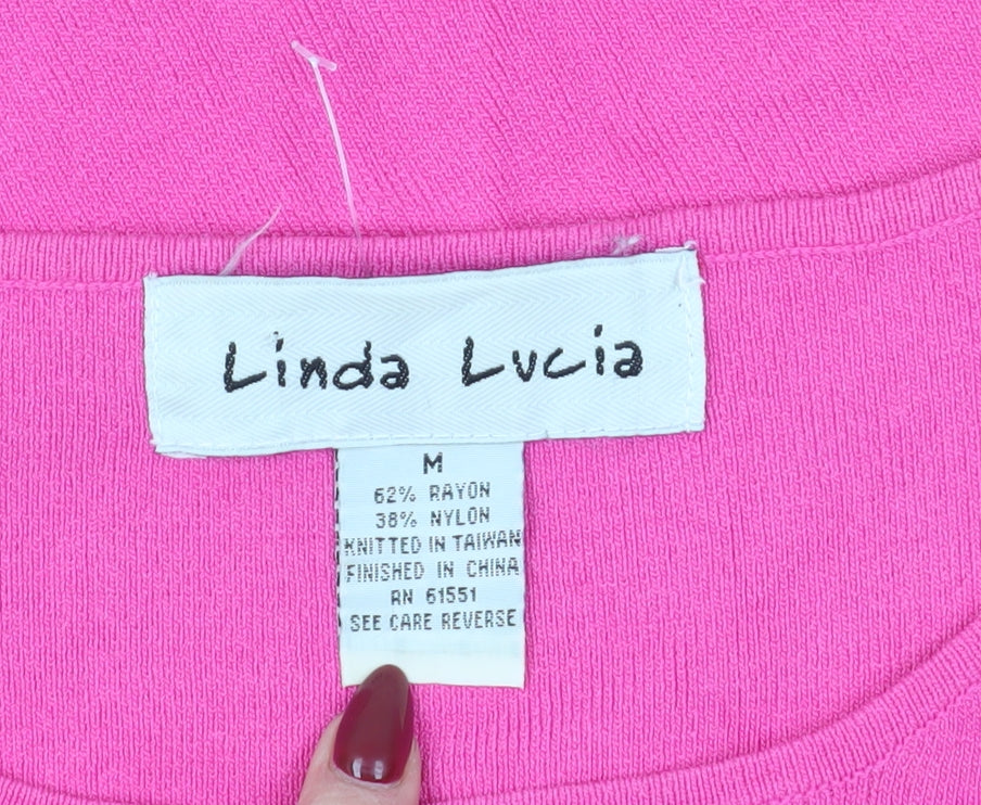 Linda Lucia Women's Pink Sleeveless Knit Tank Top