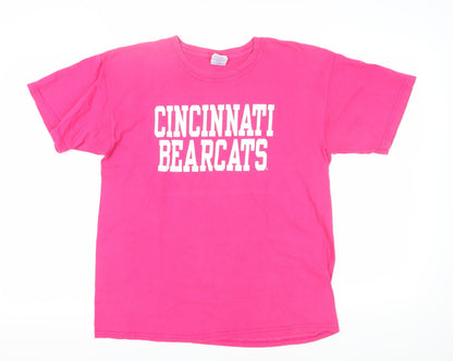 Unisex Adults UK Size L Gildan Pink Basic T-Shirt