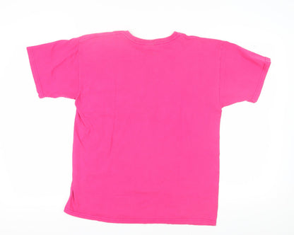 Unisex Adults UK Size L Gildan Pink Basic T-Shirt