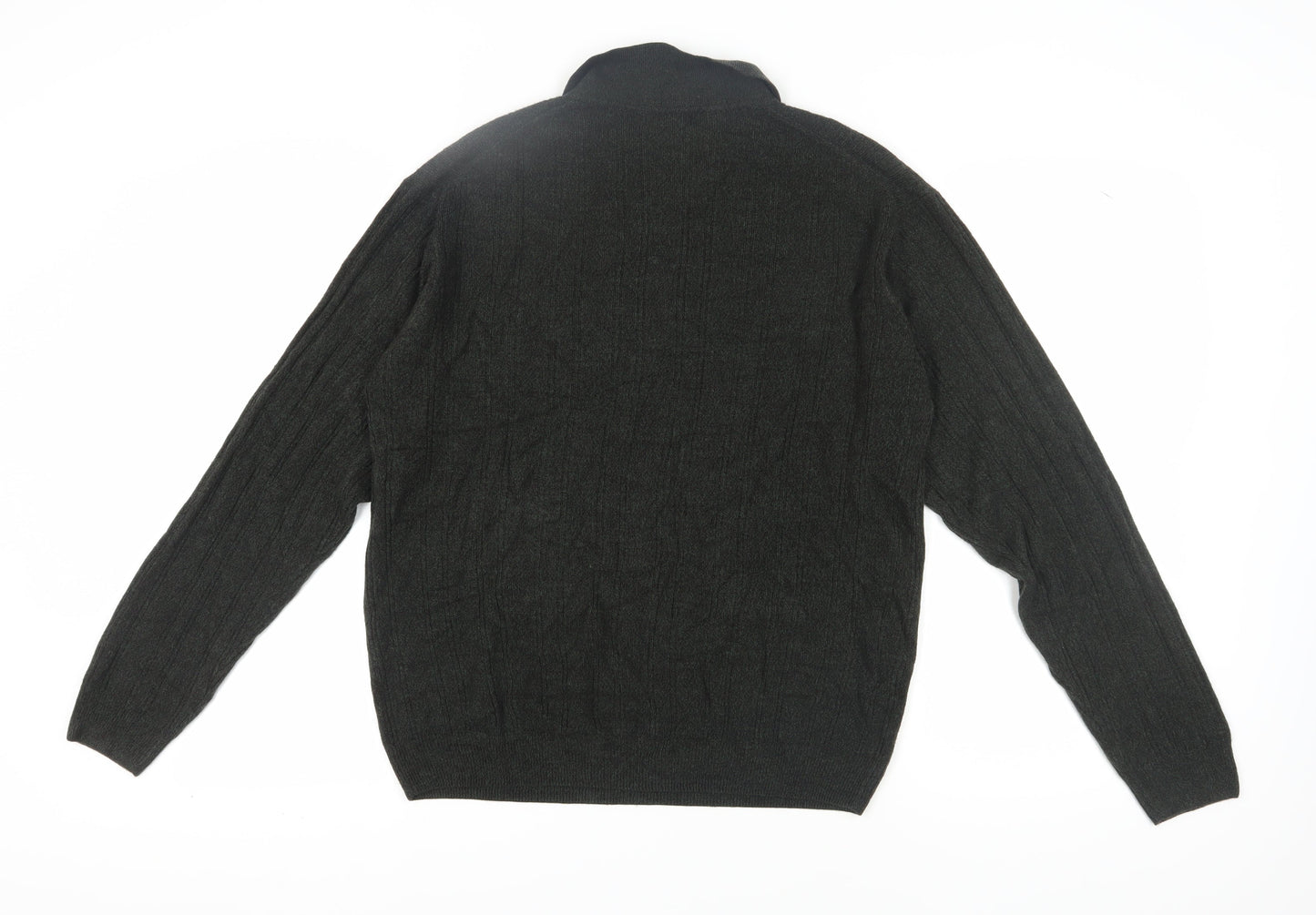 Dockers Men's Green Collared Pullover Jumper, L