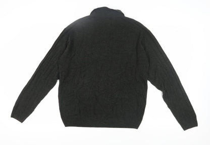 Dockers Men's Green Collared Pullover Jumper, L