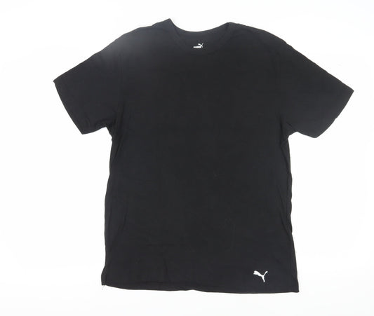 Puma Men's Black XL T-Shirt, Crew Neck, Logo Accent