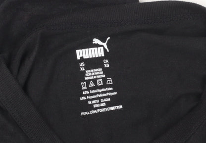 Puma Men's Black XL T-Shirt, Crew Neck, Logo Accent