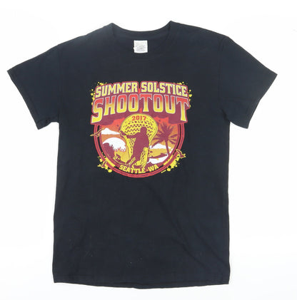 Unisex Adults UK Size S Gildan Black Basic T-Shirt