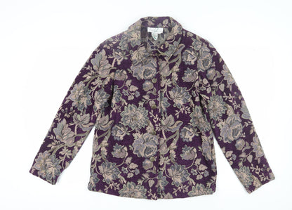 Susan Graver Women’s Purple Floral Blazer XS