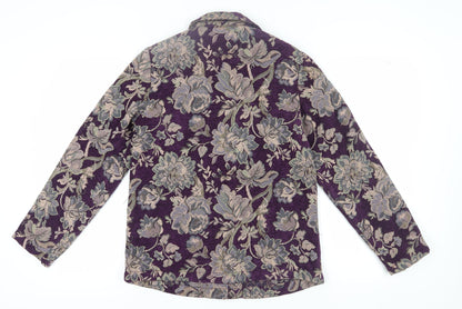 Susan Graver Women’s Purple Floral Blazer XS