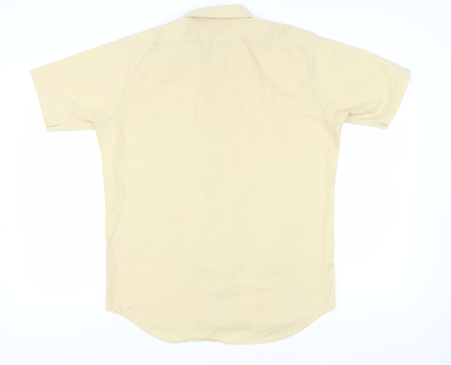 Henley Men's Beige Short Sleeve Button-Up Shirt