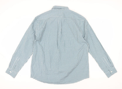 Dockers Men's Blue Check Button-Up Shirt XL
