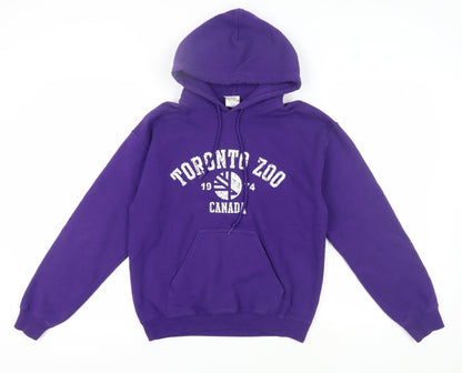 Gildan Unisex Purple Zoo Graphic Pullover Hoodie S
