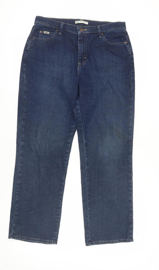 Lee Women's Blue Relaxed Straight Jeans Size 10