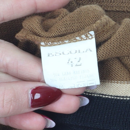 Escolá Women's Brown Pullover Jumper, Crew Neck, Size 14