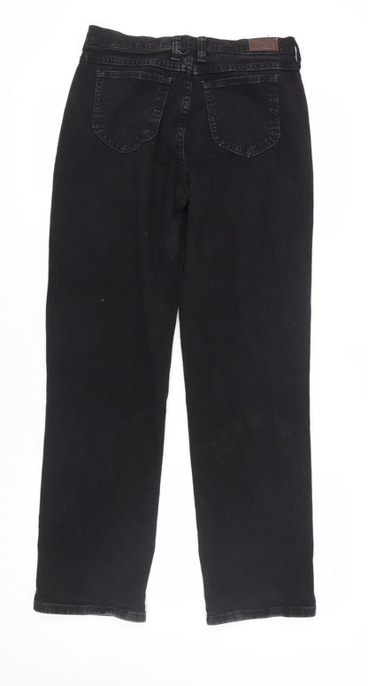 Lee Women's Black Straight Jeans Size 8 Relaxed Fit