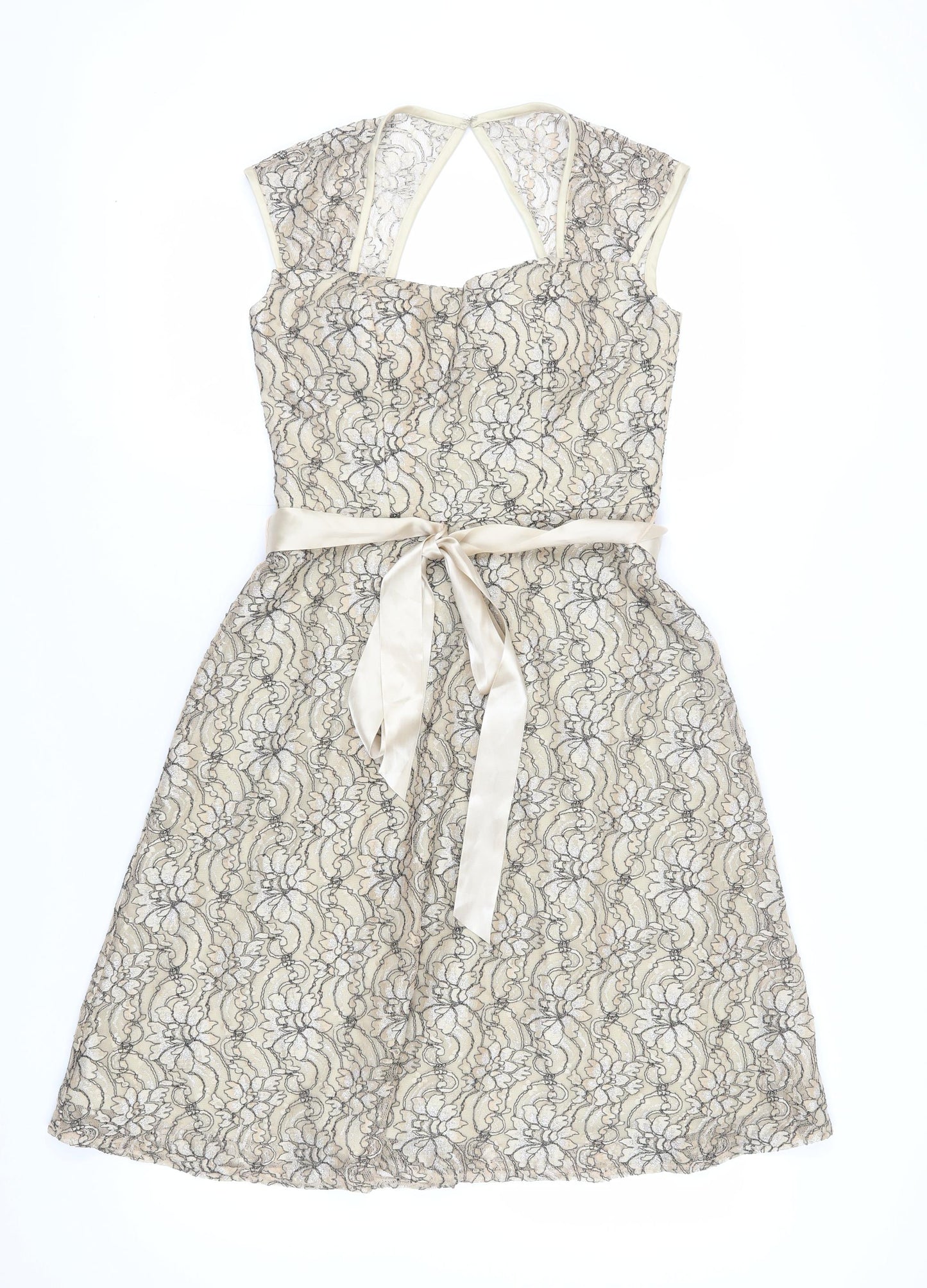 Sténay Women’s Beige Lace A-Line Cocktail Dress
