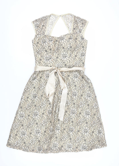Sténay Women’s Beige Lace A-Line Cocktail Dress