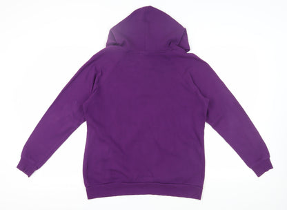 Womens UK Size L Disney Purple Henley Hoodie