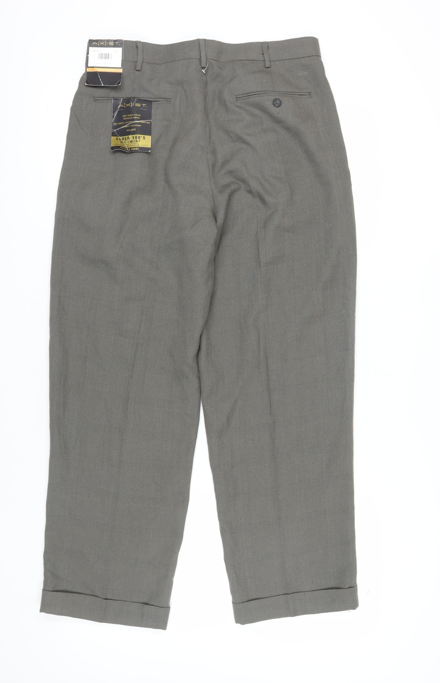 AXIST Men's Green Dress Pants, Size 33, Formal Wear