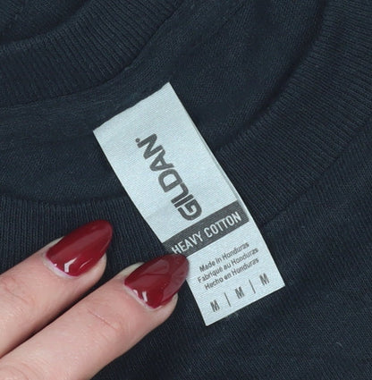 Mens UK Size M Gildan Black  T-Shirt