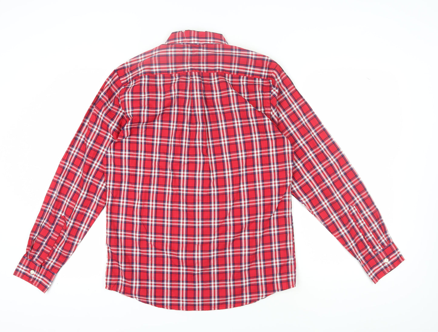 Dockers Men's Red Plaid Long Sleeve Shirt M
