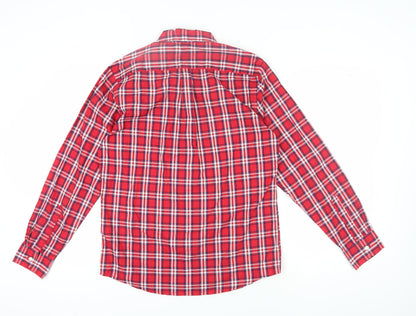 Dockers Men's Red Plaid Long Sleeve Shirt M