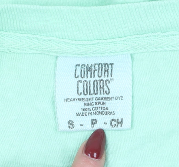 Mens UK Size S Comfort Colors Green  T-Shirt