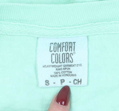 Mens UK Size S Comfort Colors Green  T-Shirt