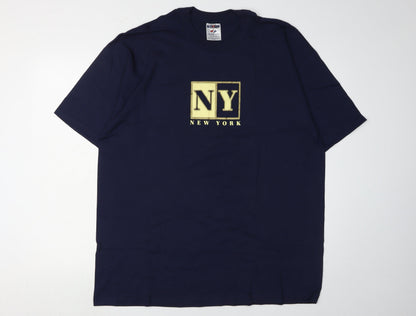 Unisex Adults UK Size L JERZEES Blue  T-Shirt