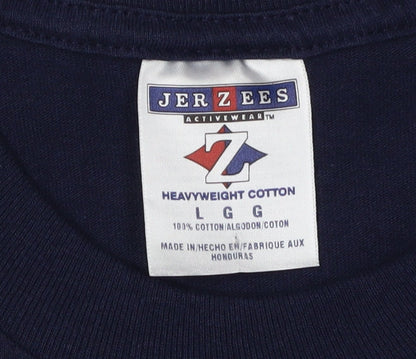 Unisex Adults UK Size L JERZEES Blue  T-Shirt