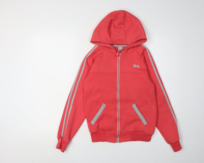 Lonsdale Girls Red Full Zip Hoodie 11-12 Years Casual Wear