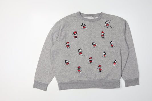 Womens UK Size M Disney Grey Pullover Sweatshirt