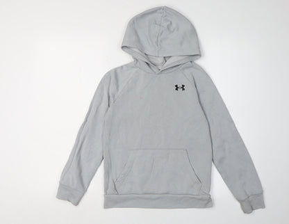 Under Armour Boys Grey Pullover Hoodie Size M with Logo