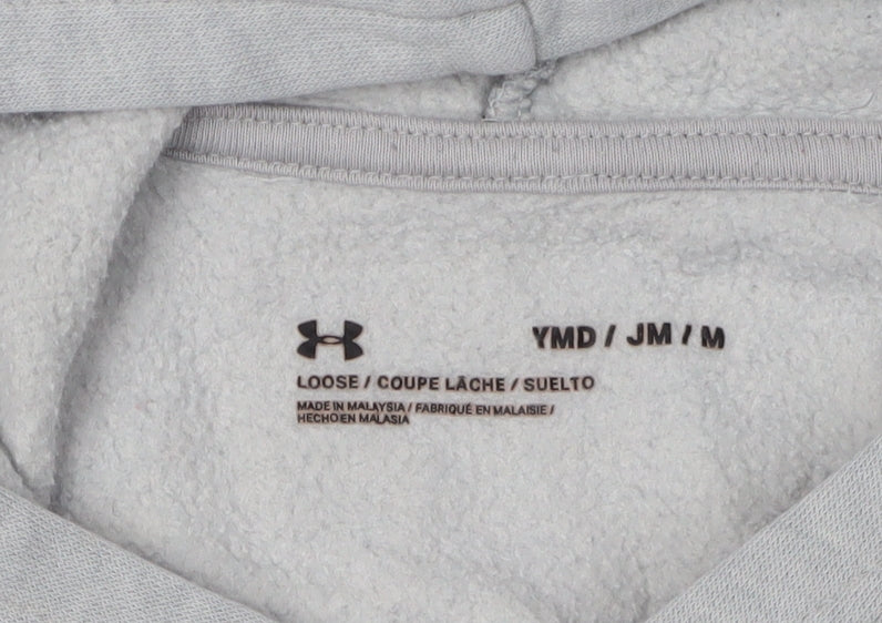 Under Armour Boys Grey Pullover Hoodie Size M with Logo