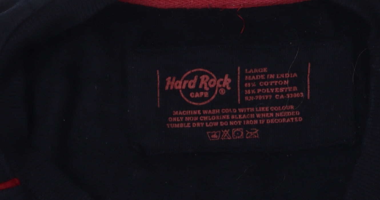 Unisex Adults UK Size L Hard Rock Black Pullover Sweatshirt