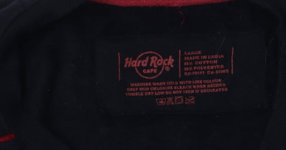 Unisex Adults UK Size L Hard Rock Black Pullover Sweatshirt