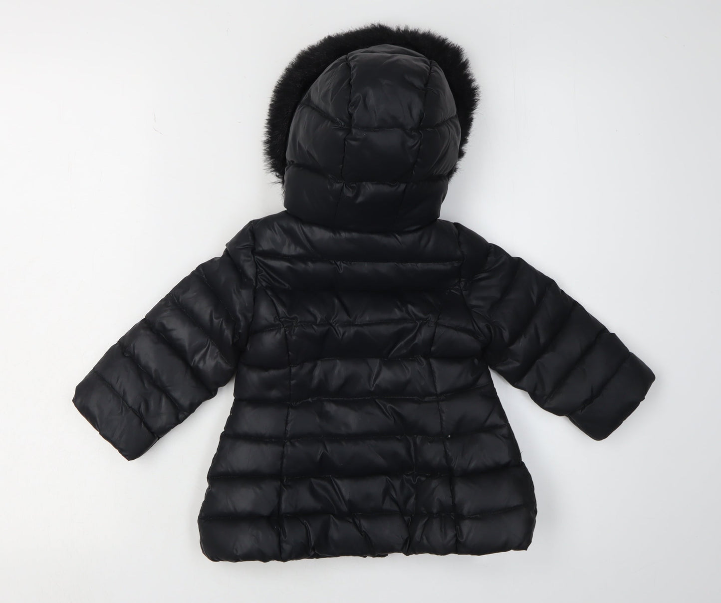 Benetton Girls Black Puffer Jacket 1-2 Years