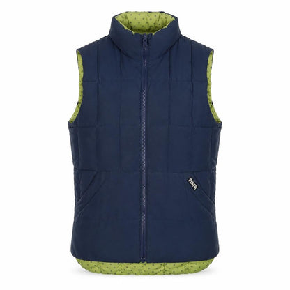 Front view of Puffa Blue unisex padded waistcoat xs casual