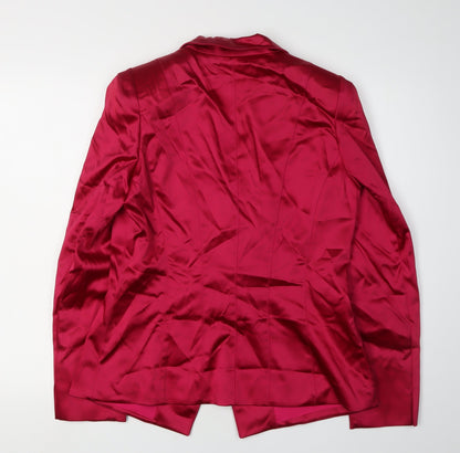 Basler Women's Red Polyamide Blazer Jacket Size L