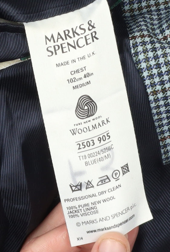 Mens UK Size 40 Marks and Spencer Regular Blue Suit Jacket