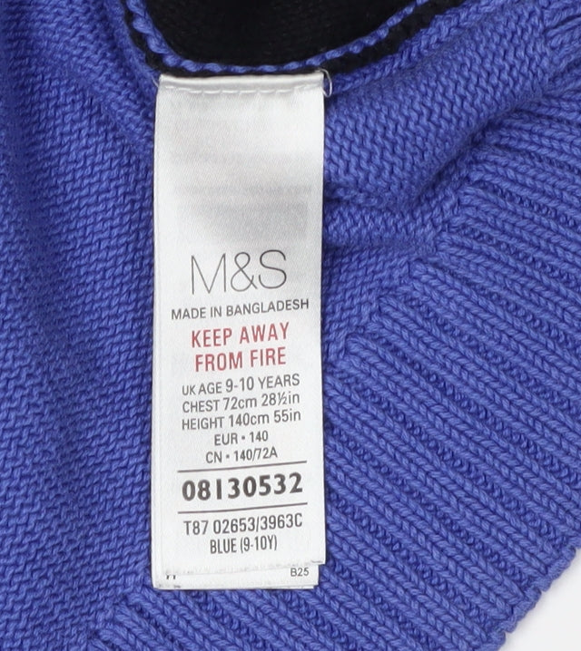 Marks and Spencer Boys Blue Angry Birds Christmas Jumper 9-10 Years