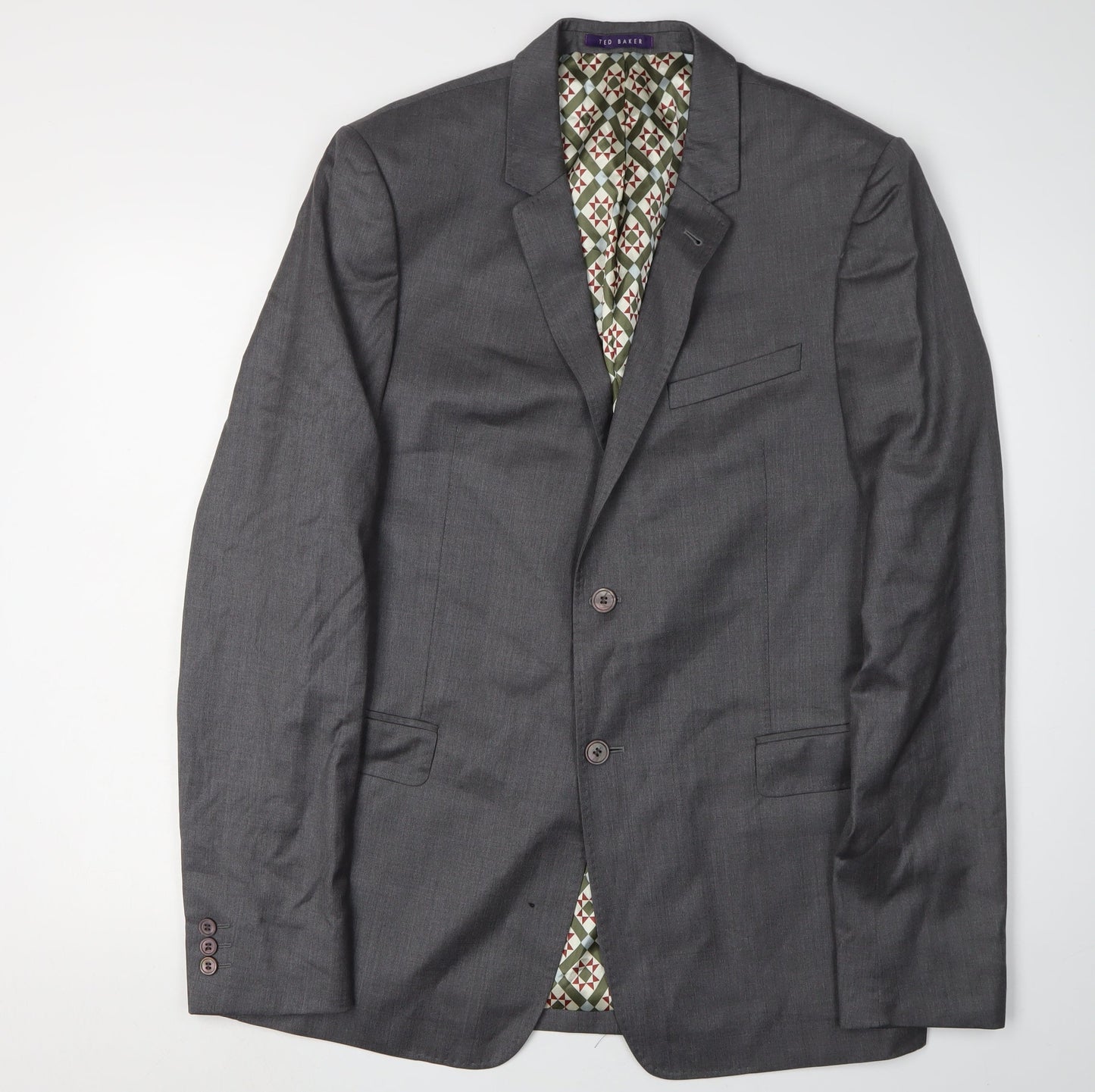 Mens UK Size 42 Ted Baker Regular Grey Suit Jacket