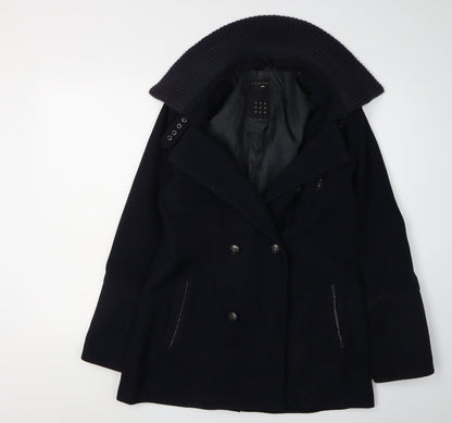 Womens UK Size 10 Crafted Black Pea Coat