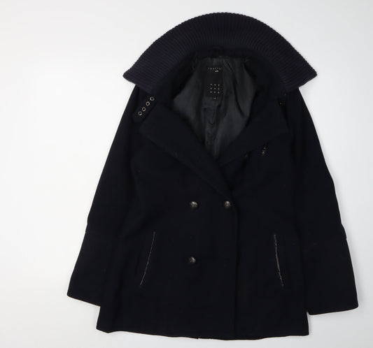 Womens UK Size 10 Crafted Black Pea Coat