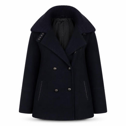 Womens UK Size 10 Crafted Black Pea Coat