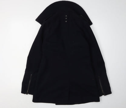 Womens UK Size 10 Crafted Black Pea Coat