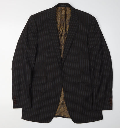 A39 Savile Row Men's Black Pinstripe Blazer Size 38L